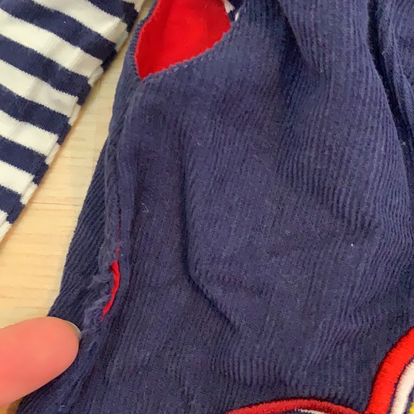 Lilly + Sid Two (2) Piece Little Girls Mushroom Rainbow Patches Outfit 0-3 mos - Picture 3 of 9